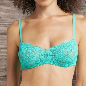 Free People x We Are HAH Demi Lace Hook Up Underwire Bra D 30-38 NWT TEAL